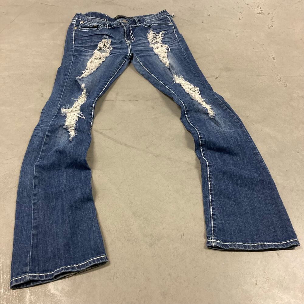 Y2K ripped premiere low rise bootcut jeans 31x31